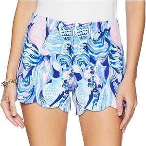 Lilly Pulitzer Blue and Pink Swim Coverup Shorts